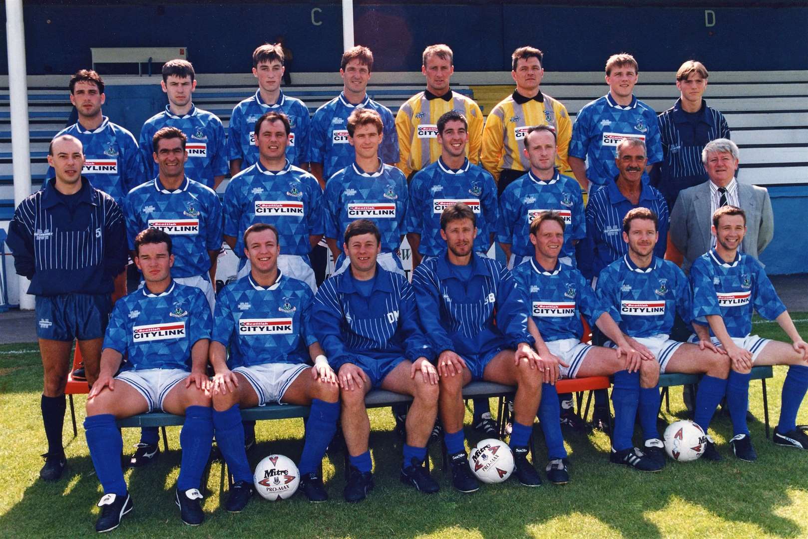 Sergei Baltacha's squad for the club's inaugural 1994/95 season 1994-95. Mark McAllister is pictured front, second from left.