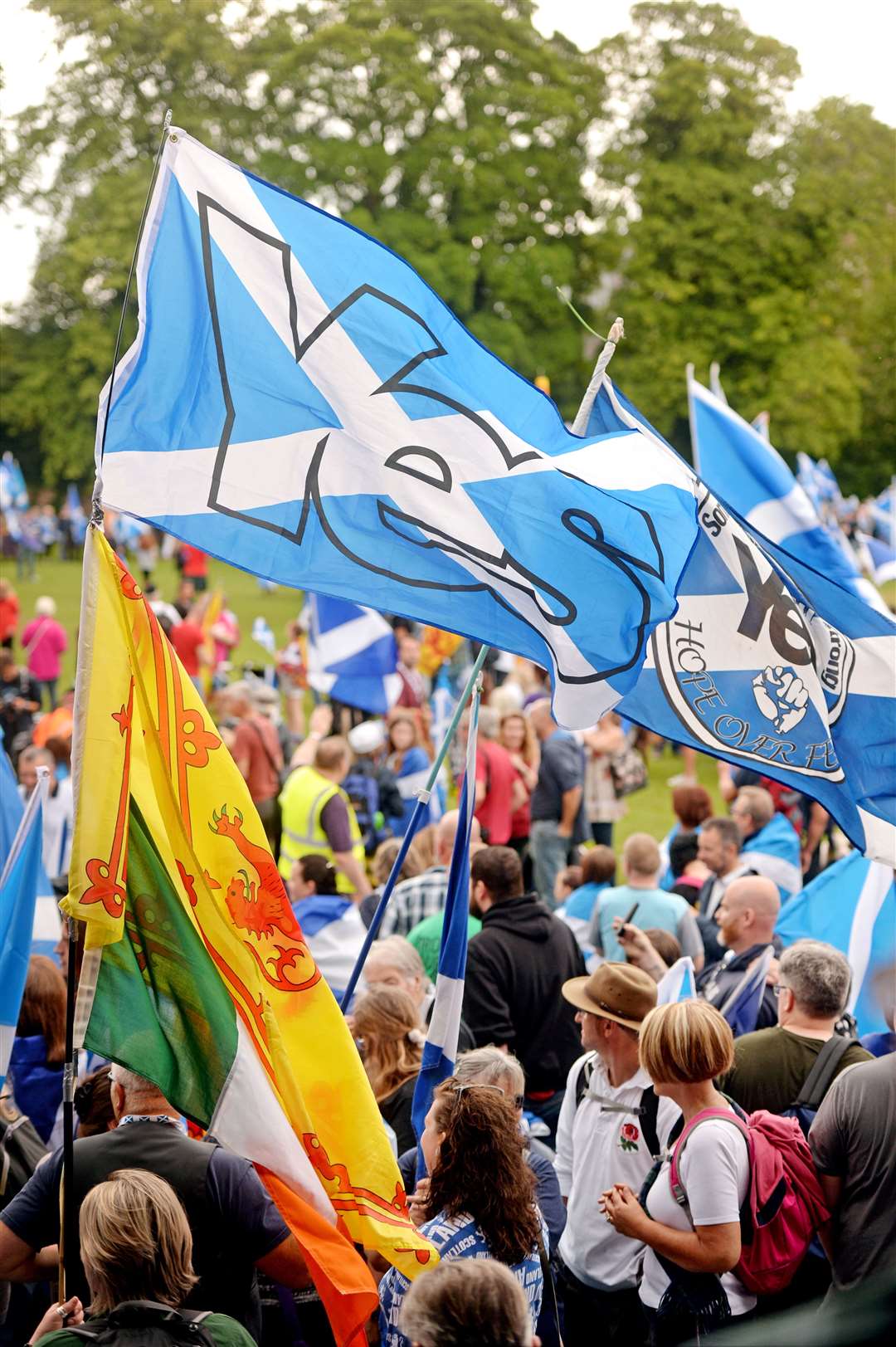 Marchers filled the Northern Meeting park ahead of the march. Pictures by: Gair Fraser.