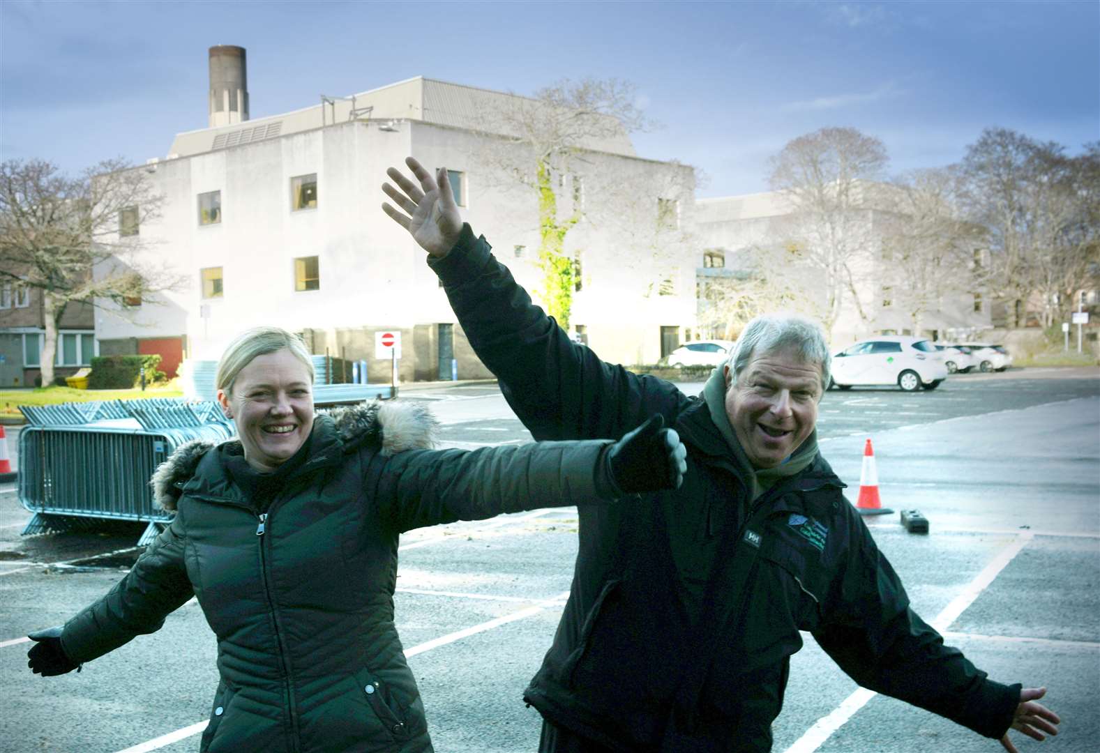 Kim Rait and David Haas at the site of the Hogmanay event. Picture: James Mackenzie.