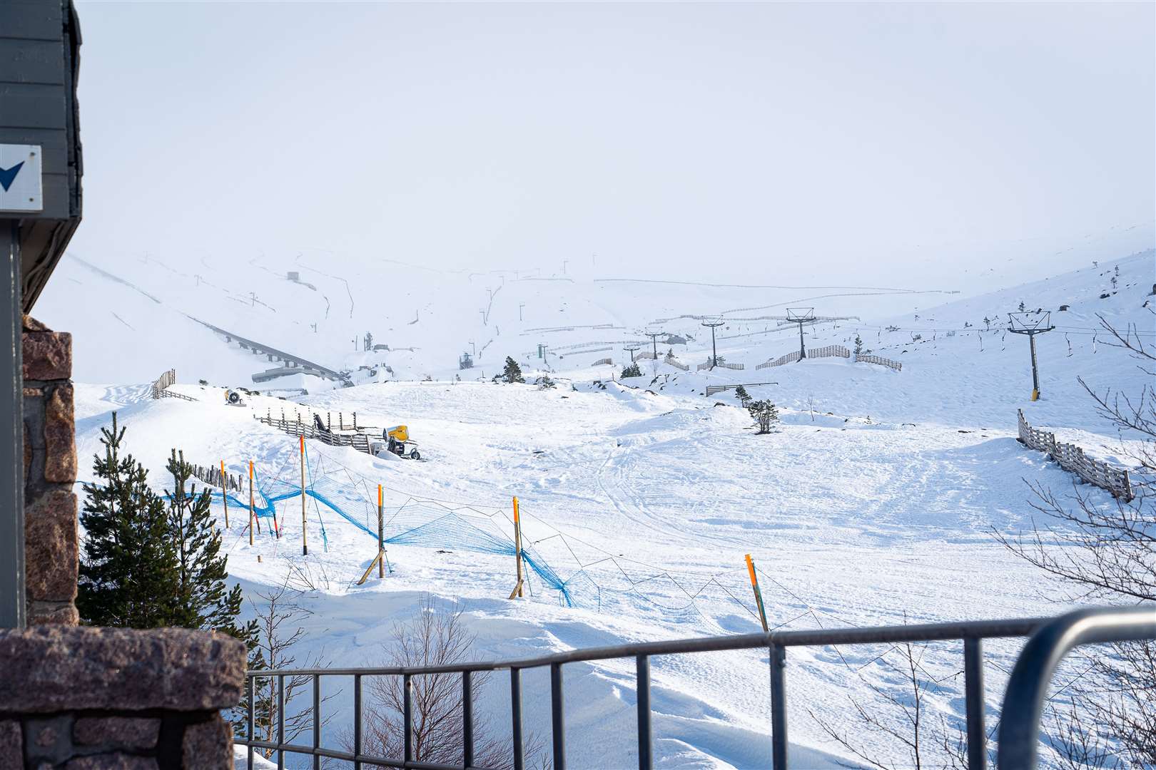 A sight for sore eyes. Cairngorm Mountain has the best snowsports conditions for a decade but the Covid lockdown means the resort can not open at this time. Photo: Angus Trinder.