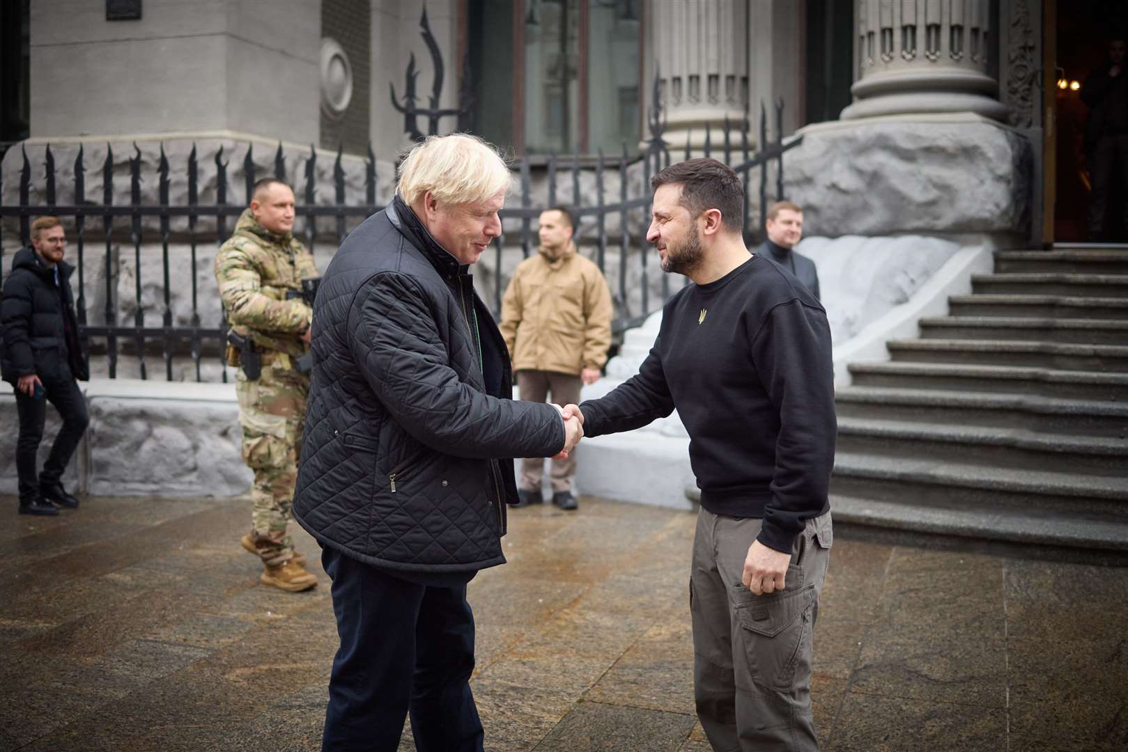 Former prime minister Boris Johnson has been outspoken on the need to provide President Volodymyr Zelensky and Ukraine with Western assistance (Ukrainian Presidential Press Office)
