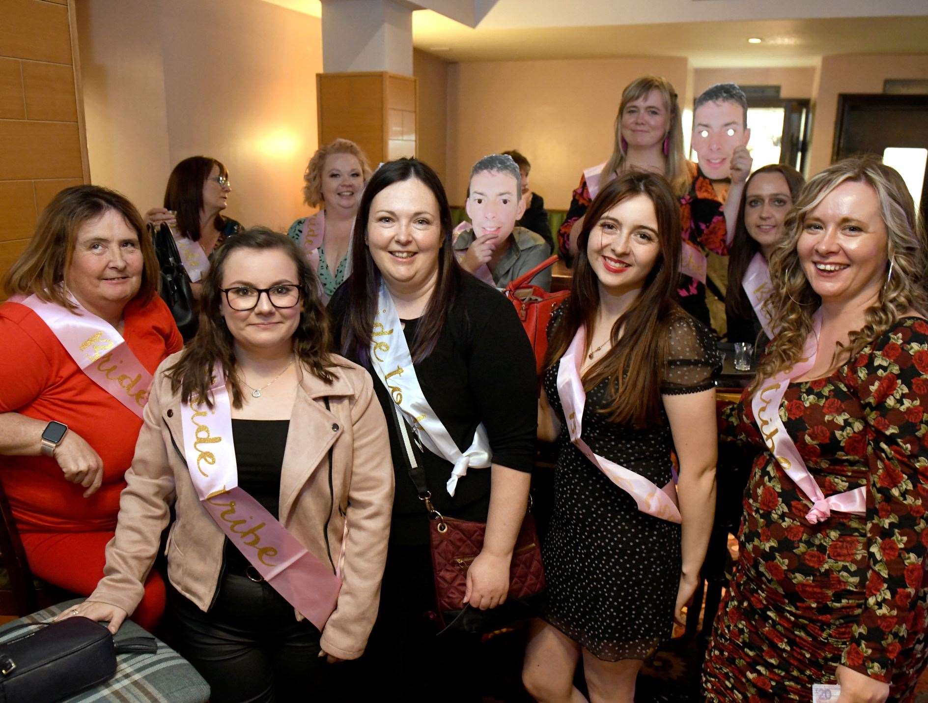 Margaret Gate (5th from left) on her hen do. Picture: James Mackenzie.