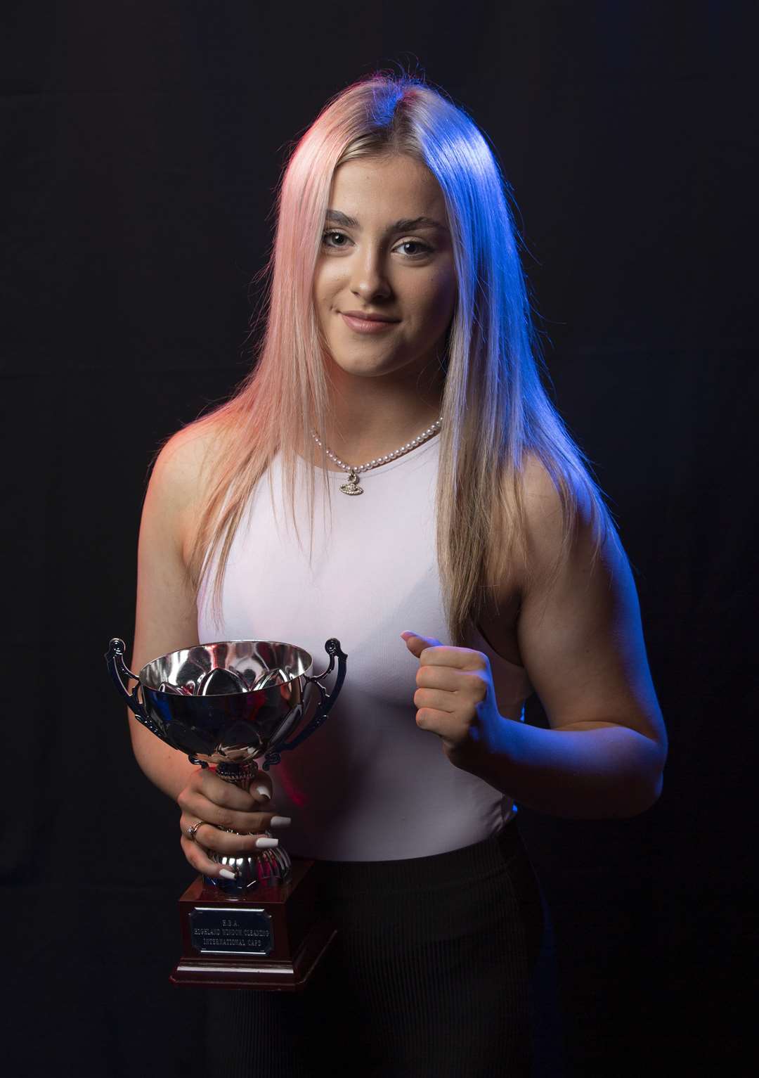 Sarai Grant earned Highland Boxing Academy's ambassador award in recognition of her achievements in the sport at HBA's 2021/22 awards night. Picture: David Rothnie