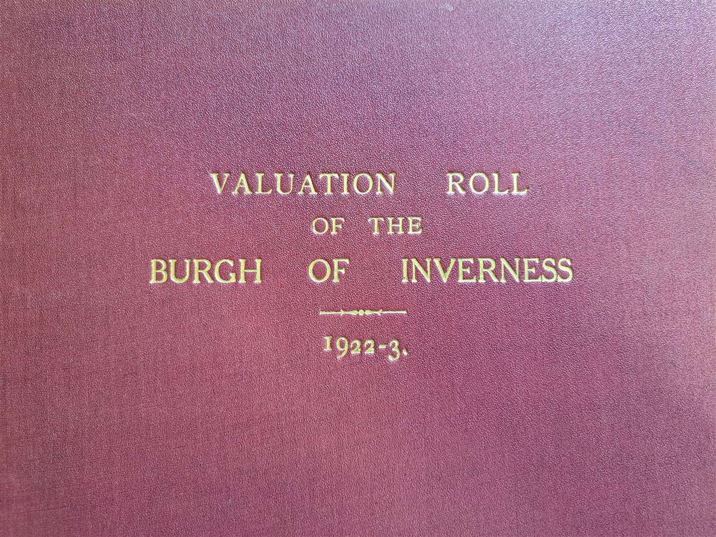 1922/23 valuation roll cover.