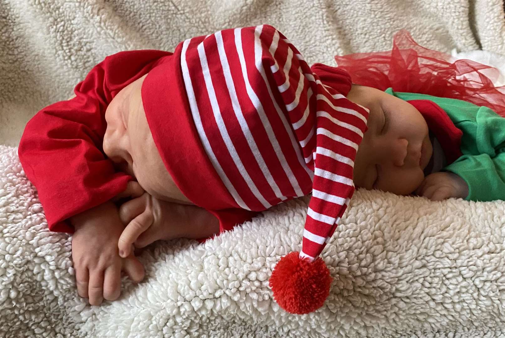 Finn John MacNeil, 7 weeks old and Robyn Brooke Smith, 12 weeks old.