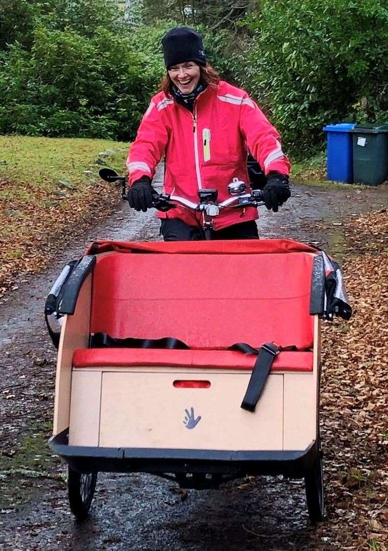 Nicky Marr training on one of the trikes.