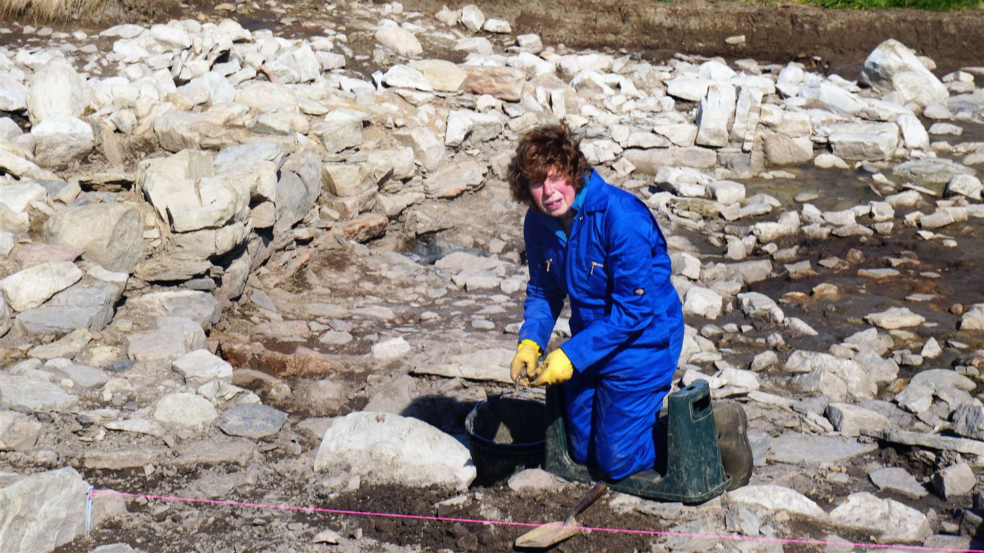 Islay MacLeod from Yarrows Heritage Trust is always keen to lend a hand at the site. She called Swartigill one of the most 'significant finds in the county since the Victorian era'. Picture: DGS