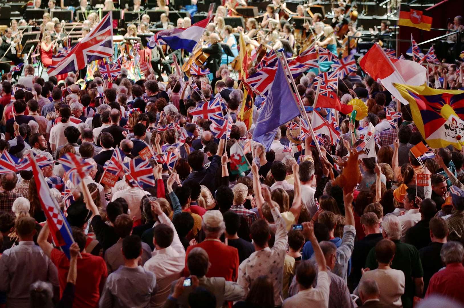 The audience enjoying the BBC Last Night Of The Proms at the Royal Albert Hall (Yui Mok/PA)