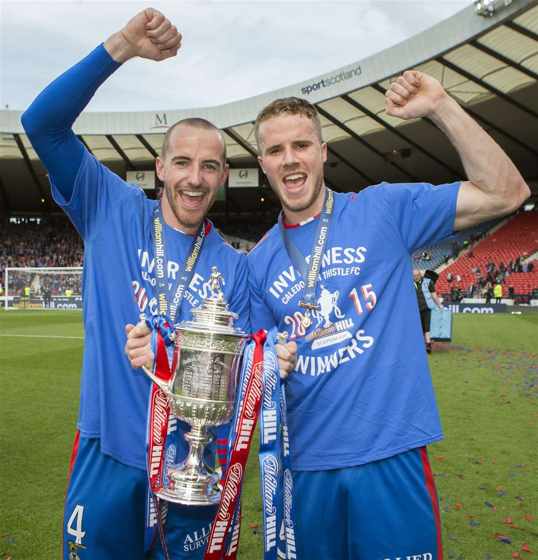 James Vincent and Marley Watkins shared a room the night before the Scottish Cup final, and both went on to score as ICT lifted the trophy. Picture: Ken Macpherson