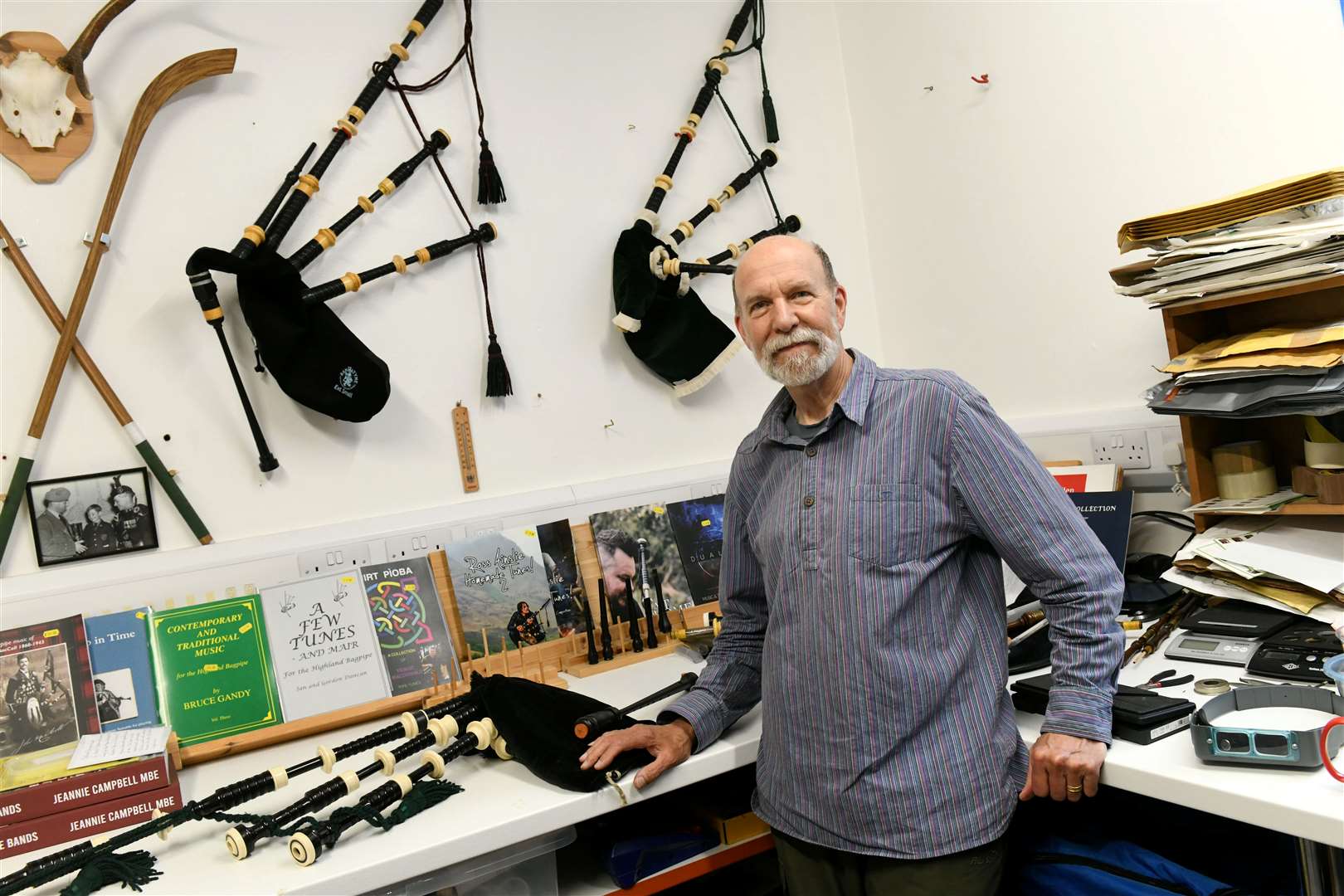 Brian Yates, owner of Cabar Fèidh Bagpipe Supplies in Inverness. Picture: Callum Mackay