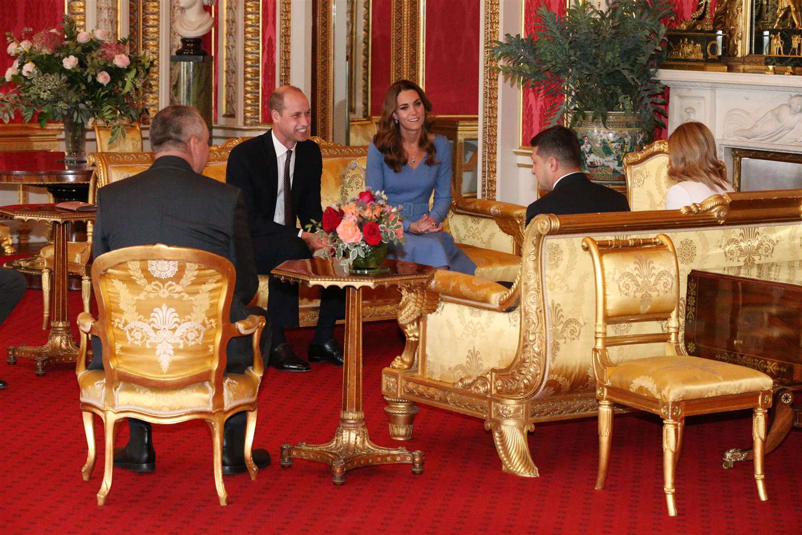 William and Kate on a separate sofa from the president and his wife (Jonathan Brady/PA)