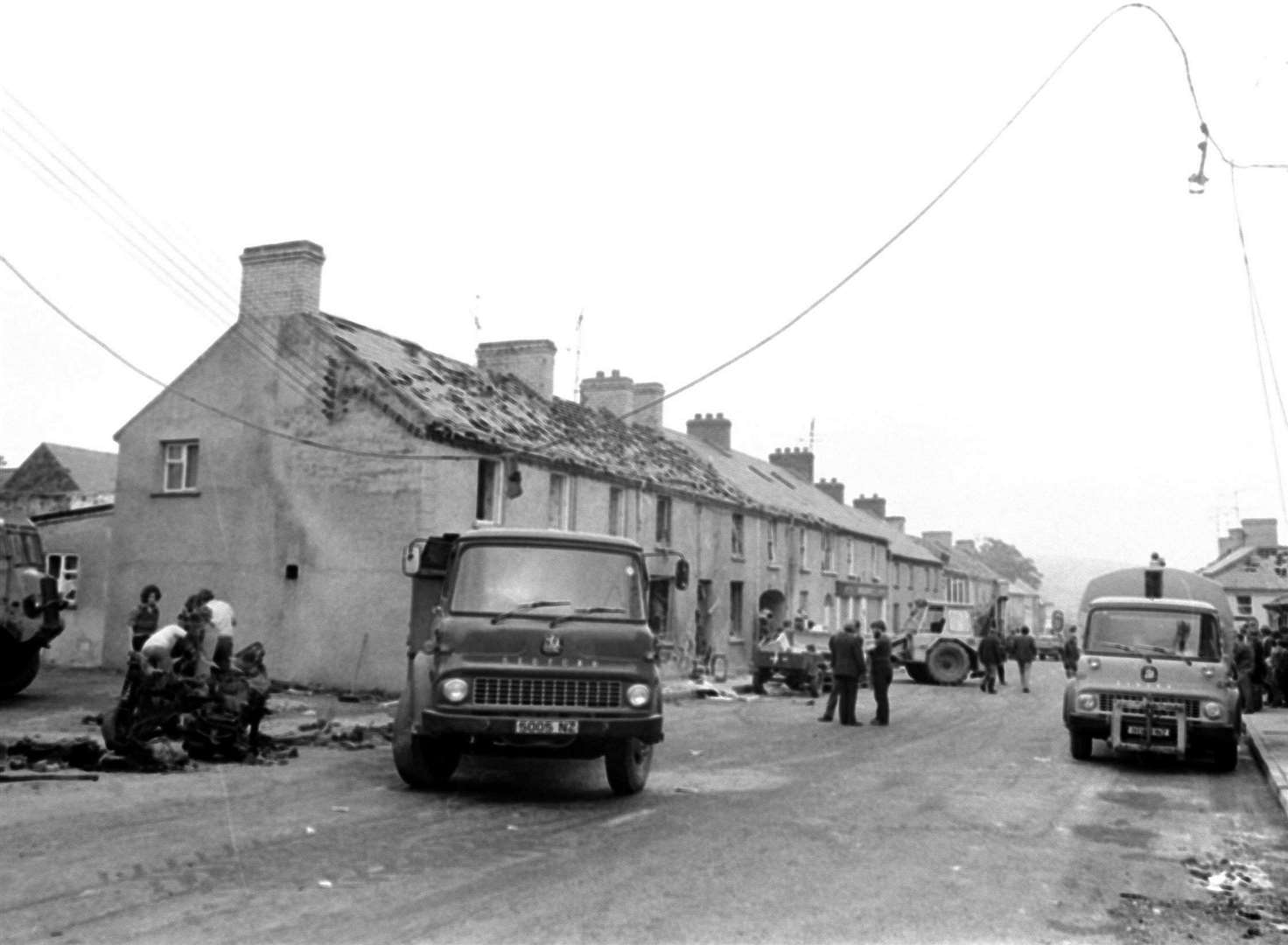 The aftermath of the bomb attack on the village of Claudy (PA)
