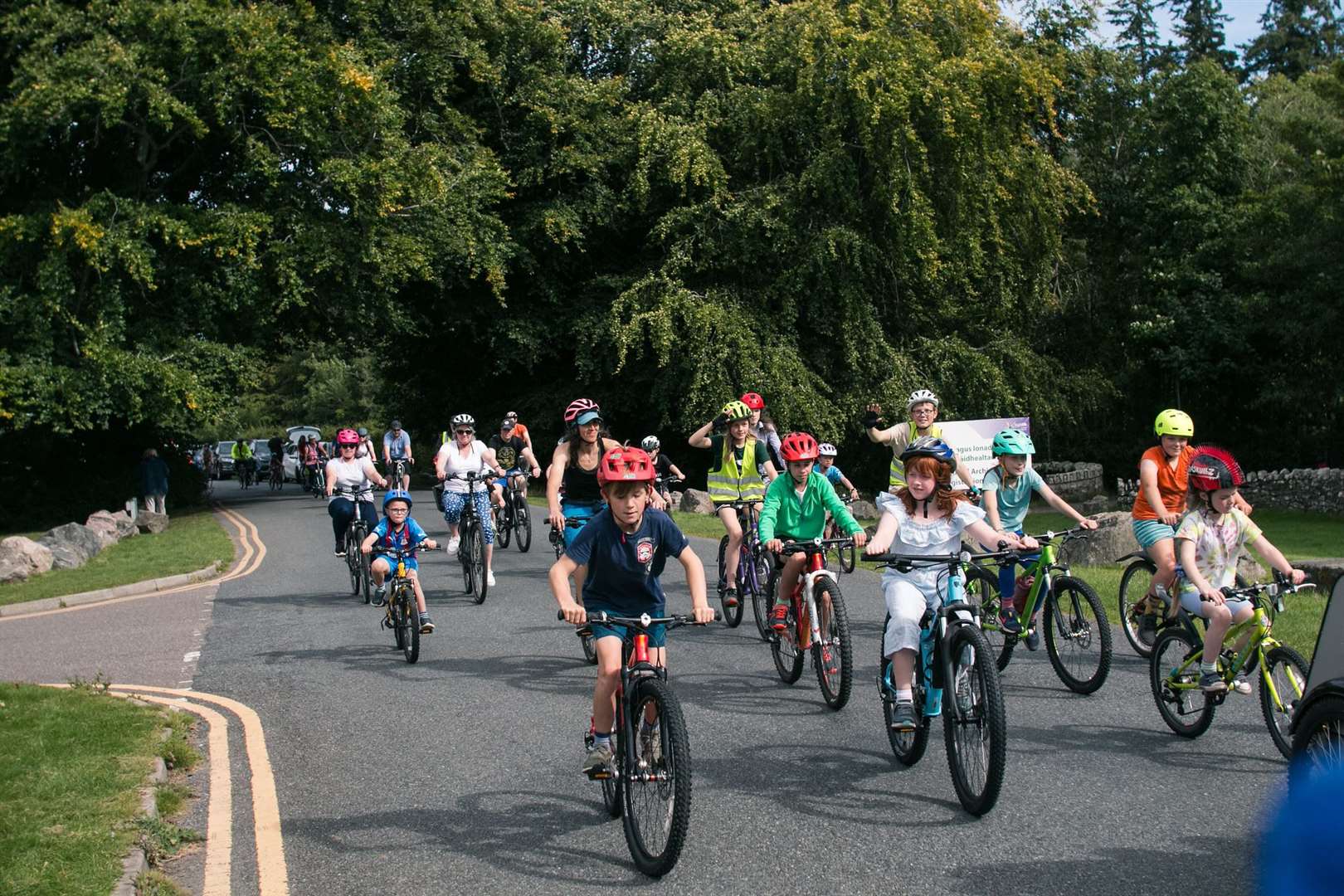 Around 90 people joined the latest Kidical Mass ride in Inverness. Picture: Katie Noble