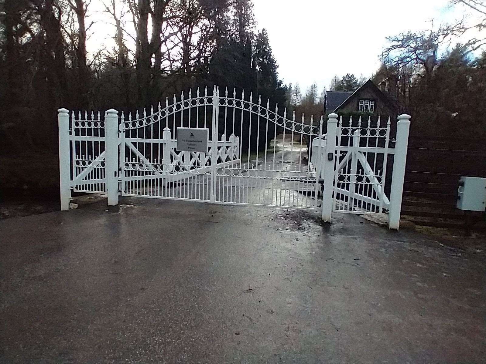 As is so often the case in the Highlands, there's a gate to negotiate at the start of the walk. But fear not, it opens easily at the side and you are perfectly entitled to pass through.
