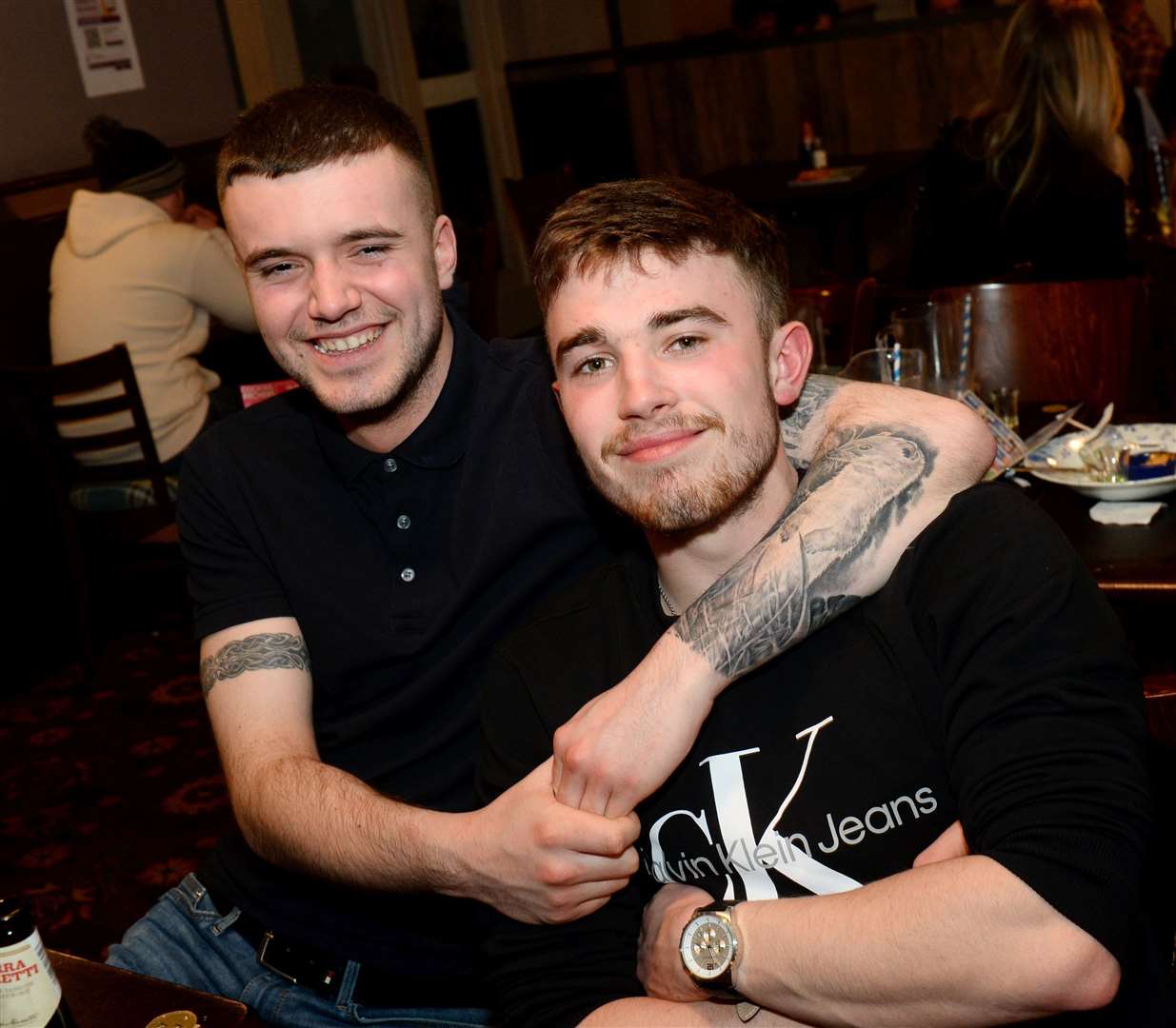 Callum Ramsay and Sean McWilliams on Sean's 21st birthday..Picture Gary Anthony.