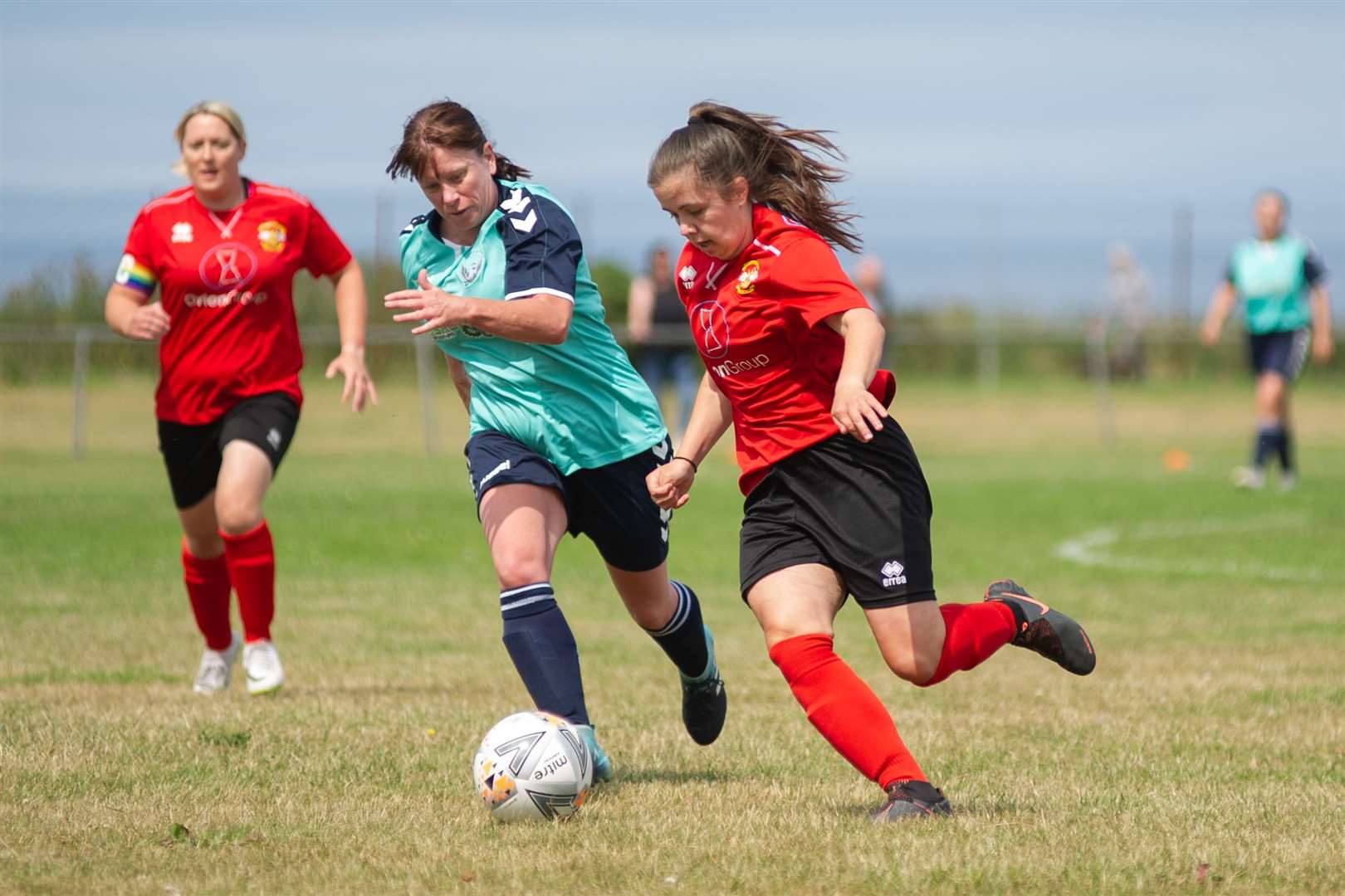 Betty Ross (right) in action for Clachnacuddin. Picture: Daniel Forsyth