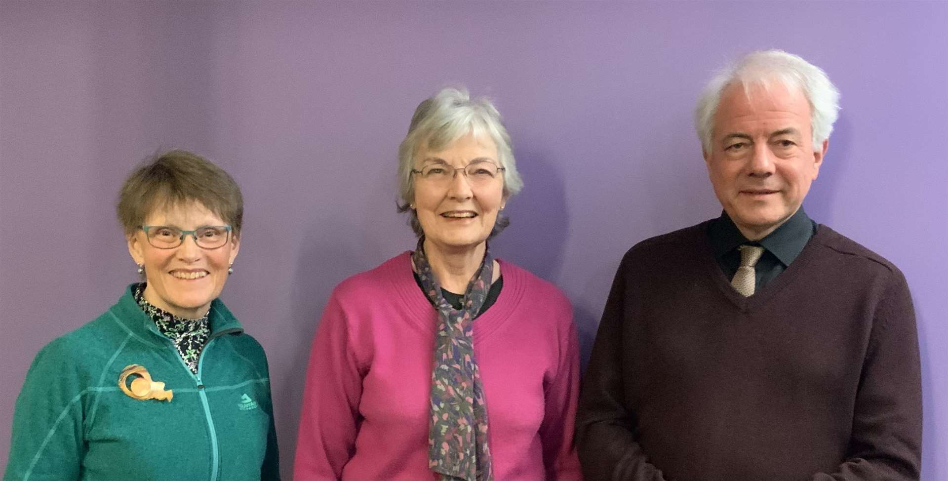 Inverness Choral Society's Carol Brown, Fran Tilbrook and conductor Gordon Tocher.