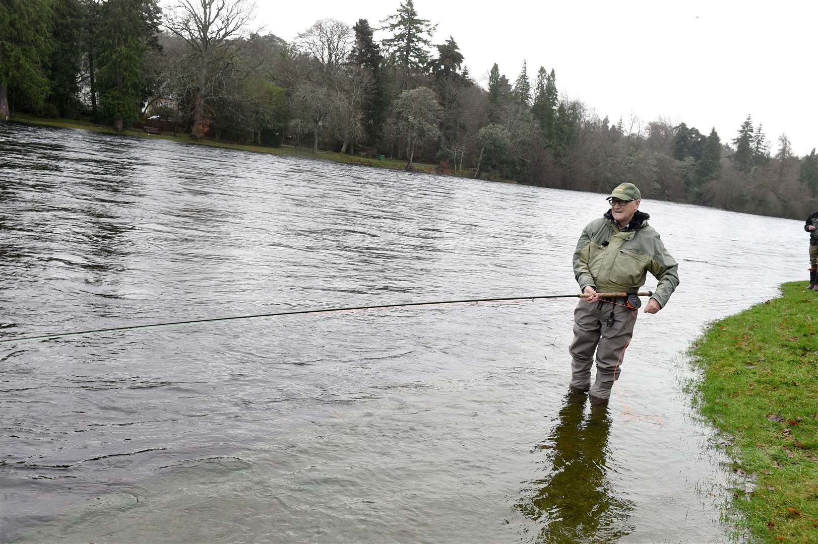 Angler Melvin Smith formally opens the River Ness salmon fishing season. Picture: Callum Mackay/HNM