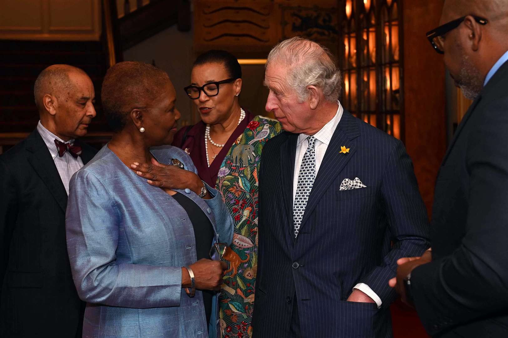 The Prince of Wales speaks with Baroness Valerie Amos (Stuart C Wilson/PA)