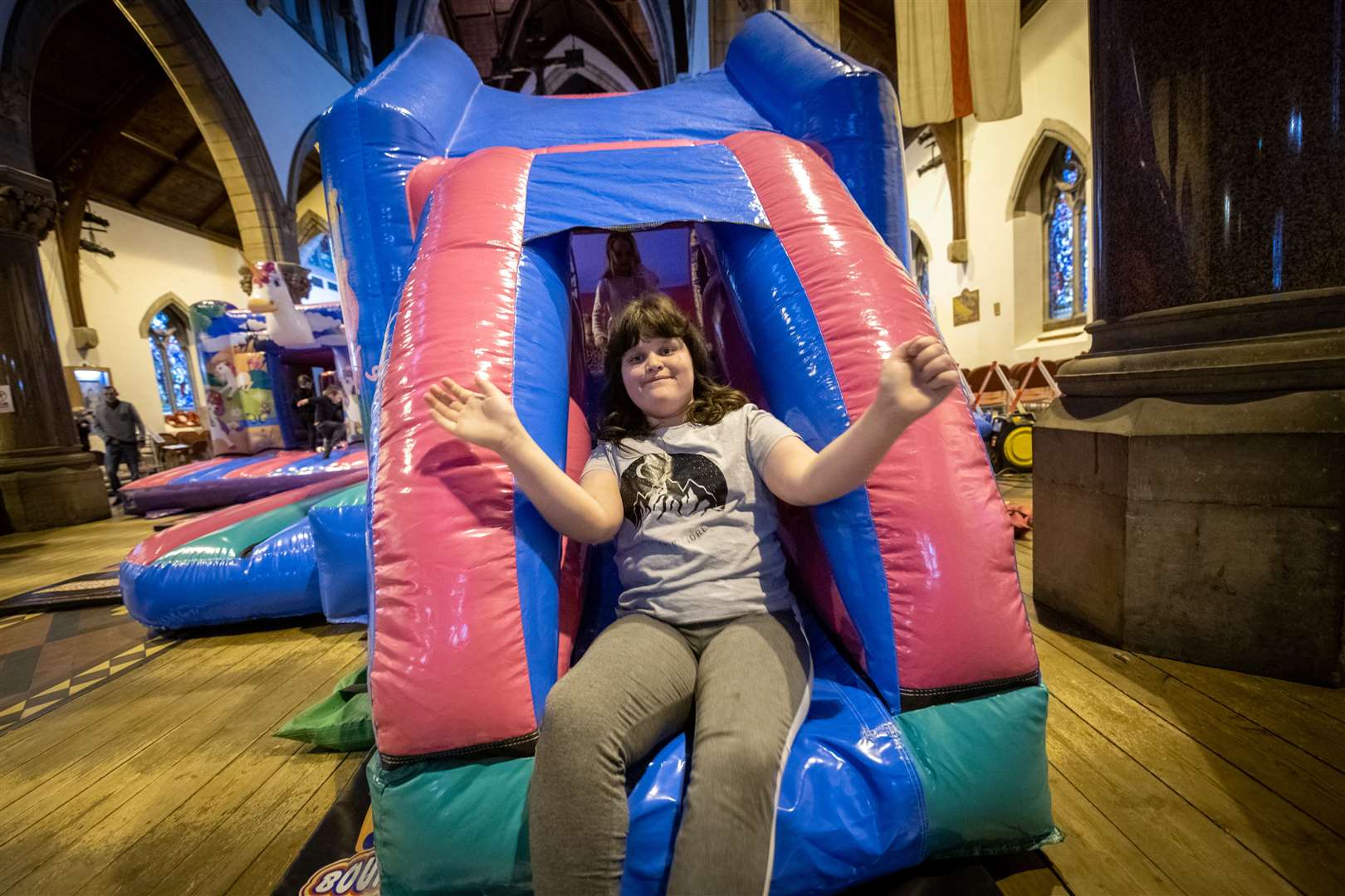 Bouncy castle fun for Sophia Ali.