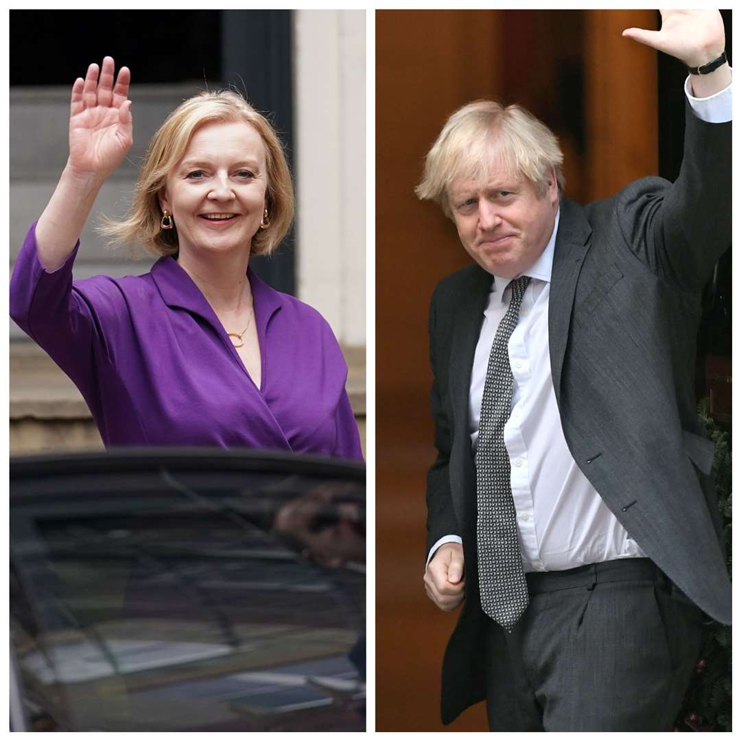 Former PMs Liz Truss and Boris Johnson were targeted (PA)