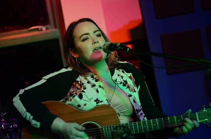 Becky Cobban performing live on the local folk scene