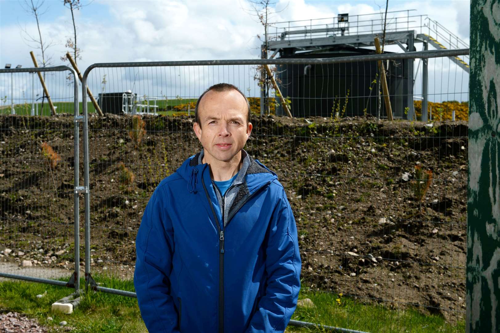 Kevin Reid, Chair of Ardersier and Petty community council at the Ardersier waste water treatment plant..Picture: James Mackenzie..