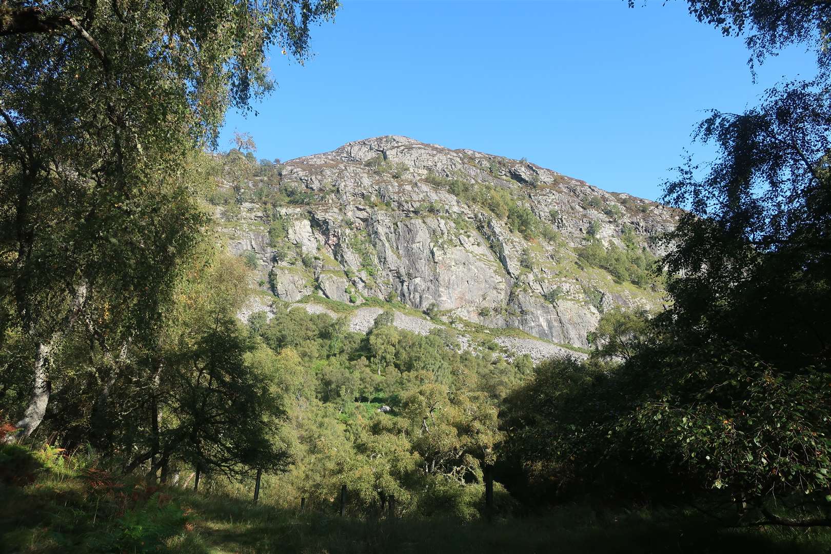 The crags on Creag Dhubh are popular with climbers.