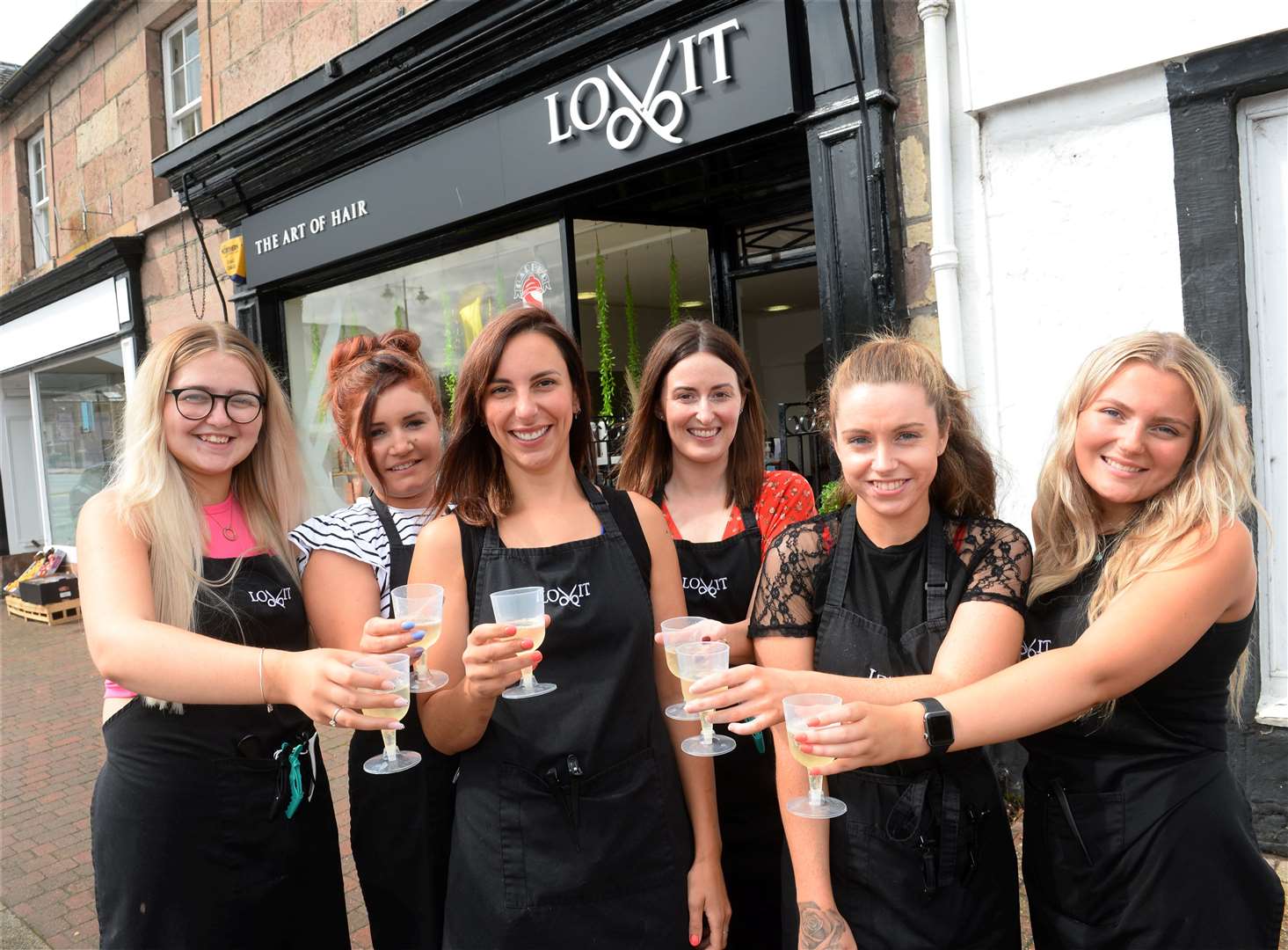 Celebrating the first anniversary of Lovit in Beauly are Courtney Birch, Adele Bartram, owner Laura Simpson, Rhanna Watson, Hannah Coote and Danielle Brownsword.
