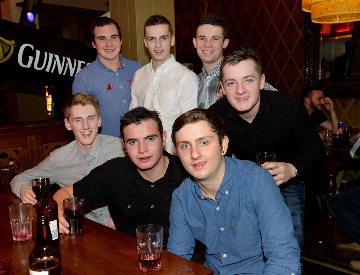 Callum Findlay (front) celebrates his 18th birthday with mates. Picture: Gary Anthony.