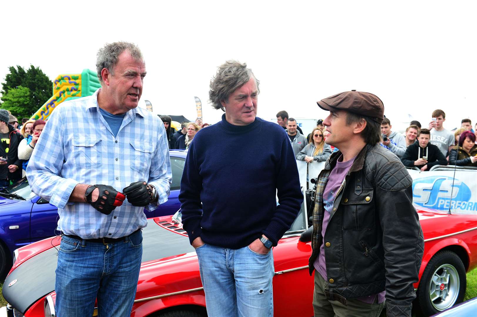 Jeremy Clarkson with former Top Gear co-hosts James May and Richard Hammond (Ellis O’Brien/BBC/PA)