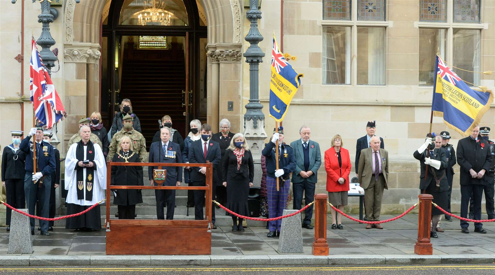 The Armistice Day ceremony outside Inverness Town House. Picture: James Mackenzie.
