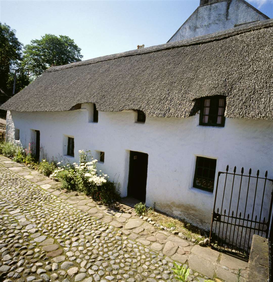 An exterior view of Hugh Miller's Cottage..