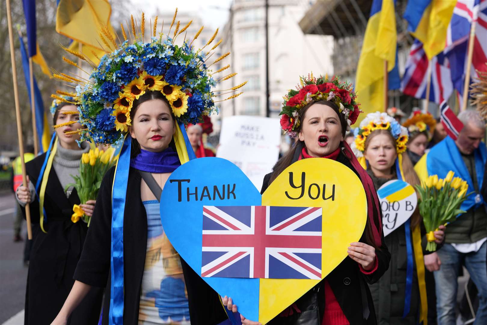 People taking part in a march from Hyde Park to Trafalgar Square (Maja Smiejkowska/PA)
