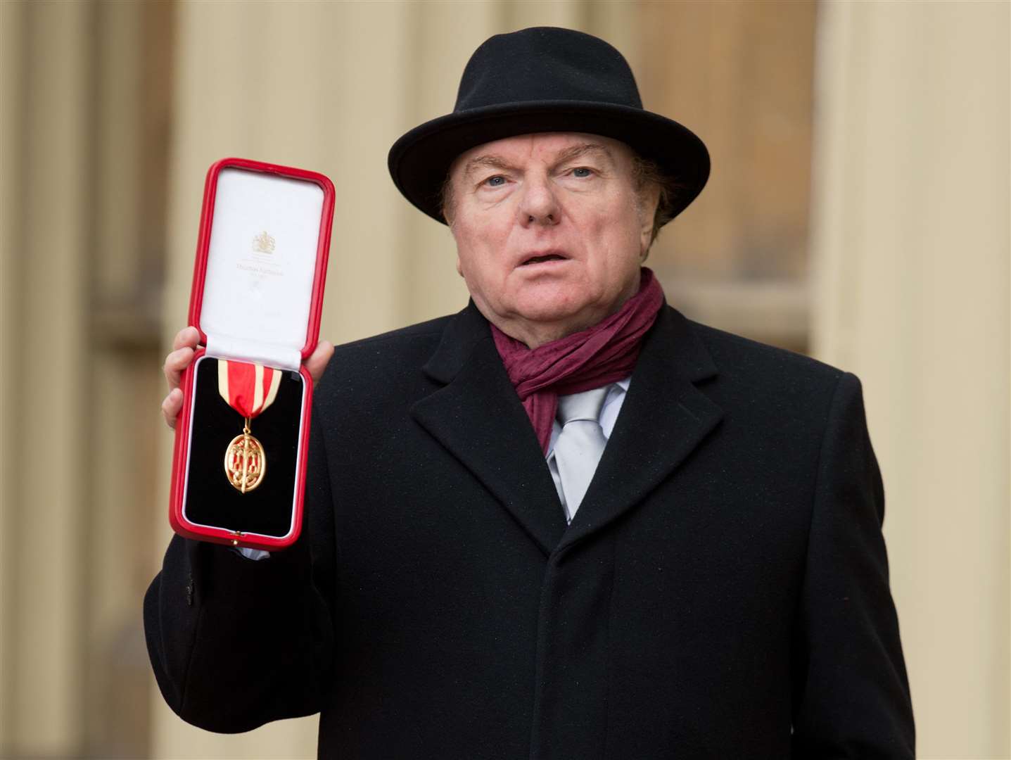 Sir Van Morrison at Buckingham Palace after being knighted by the Prince of Wales (Yui Mok/PA)