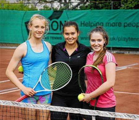 Isabelle Wallace (centre) with Kim Johnstone and Zoe Eriksen at Bellfield Park in Inverness.