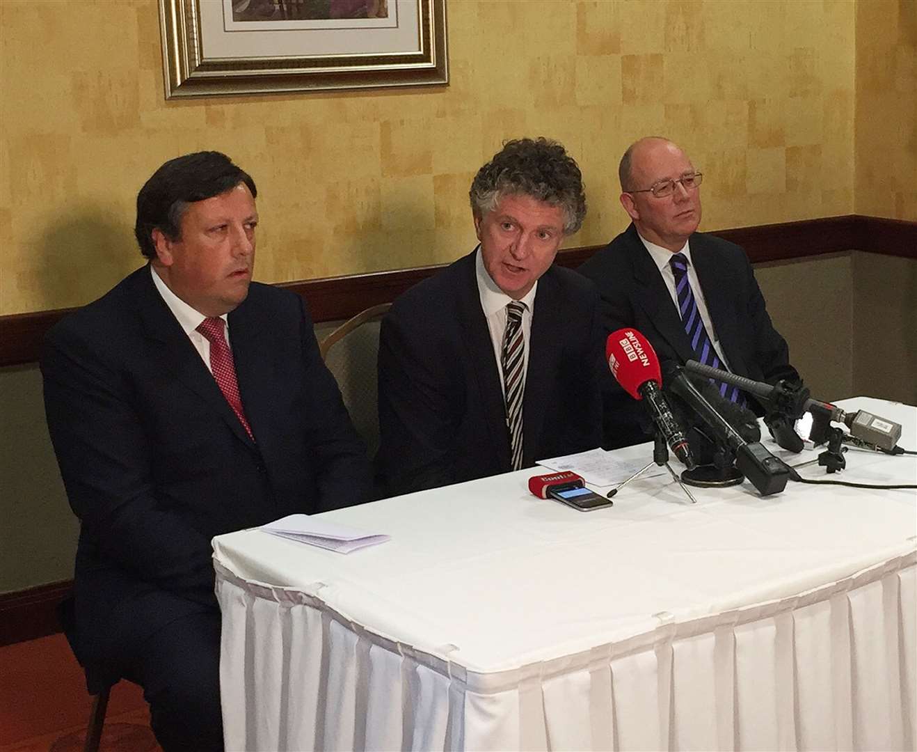 Jonathan Powell (centre) at the launch of the Loyalist Communities Council in 2015 (David Young/PA)