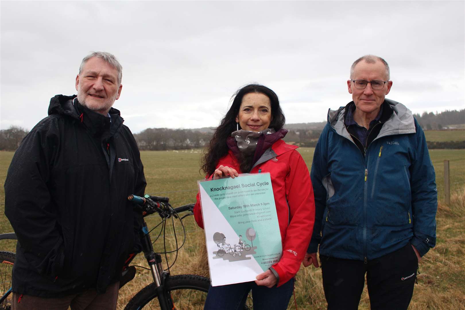 From left, at the Smiddy Field: Knocknagael Ltd's Steve Rowan, director; Maria de la Torre, chairwoman; and Ronald MacVicar, director. Picture: John Davidson