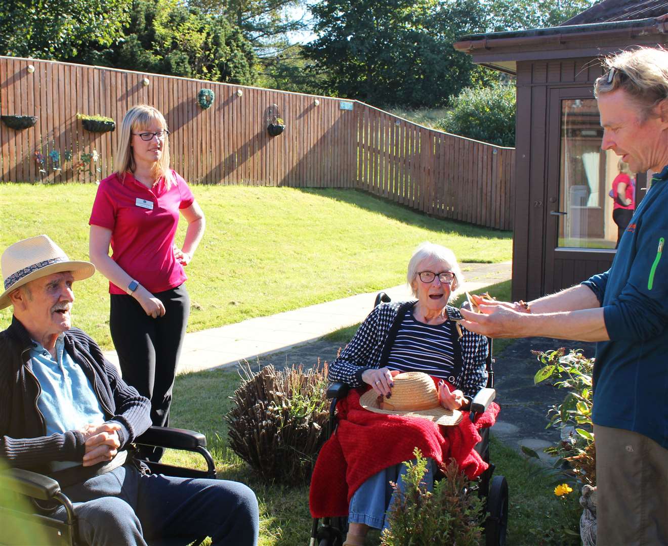 Care home residents take part in the Silver Saplings project.