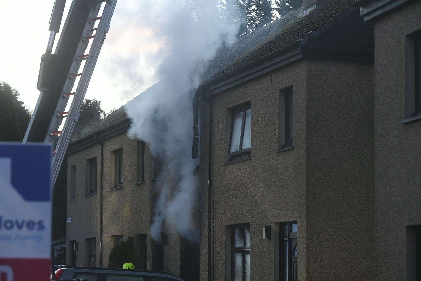 The scene of the fire on Thursday morning.