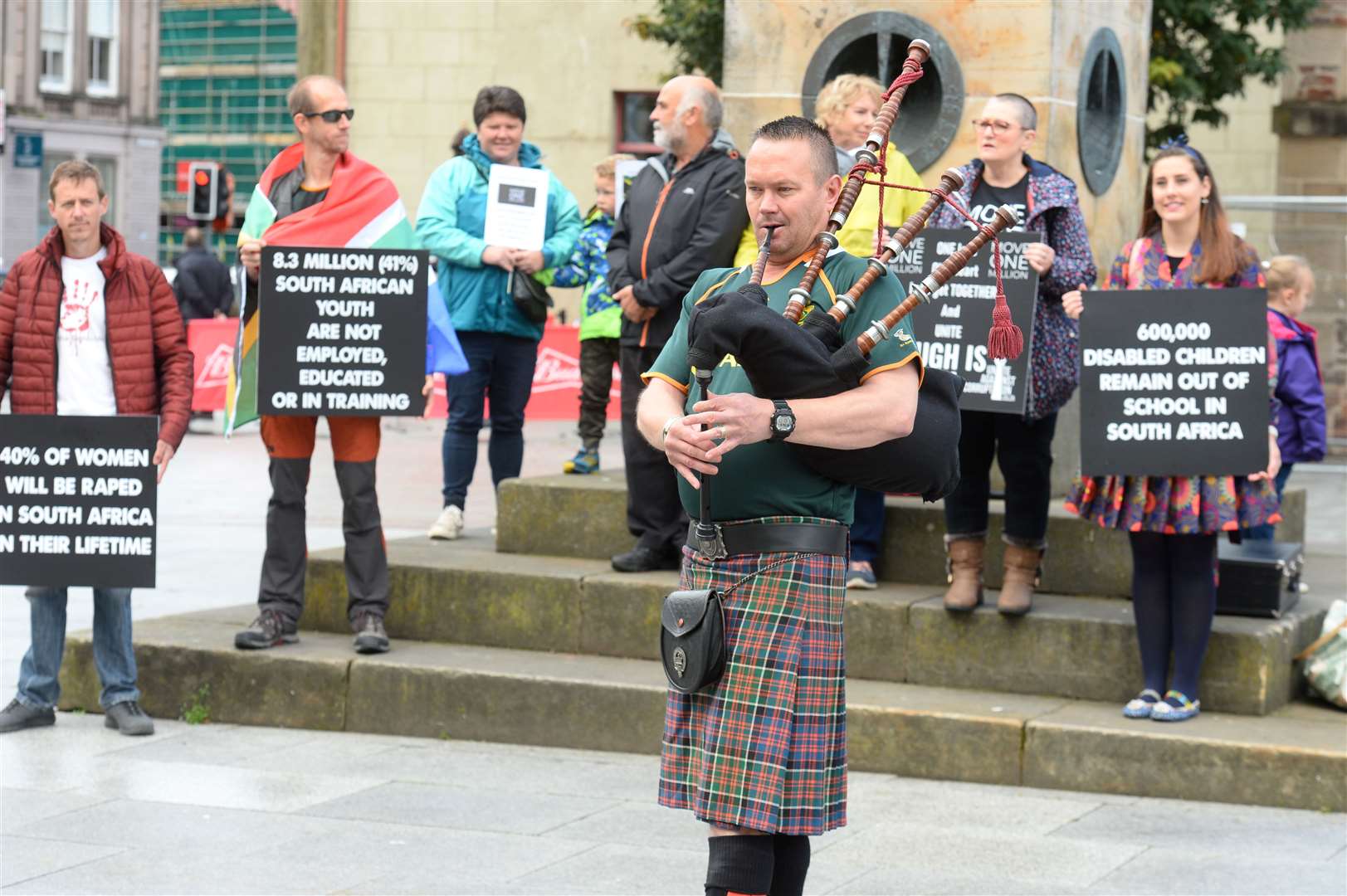 Piper Billy McKechnie brought some noise to the event.