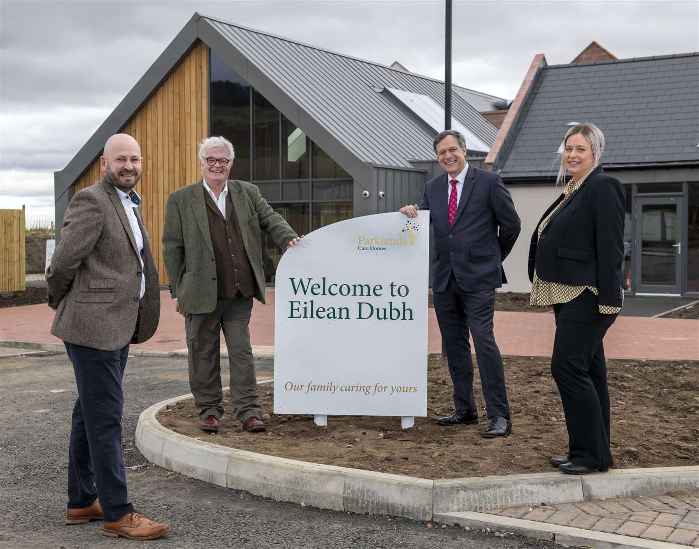 At Eilean Dubh care hjome in Fortrose were architect Bryan McFadzean,Brian Devlin of Black Isle Cares, Parkland Care Homes MD Ron Taylor and the facility's manager, Sharon Reid.