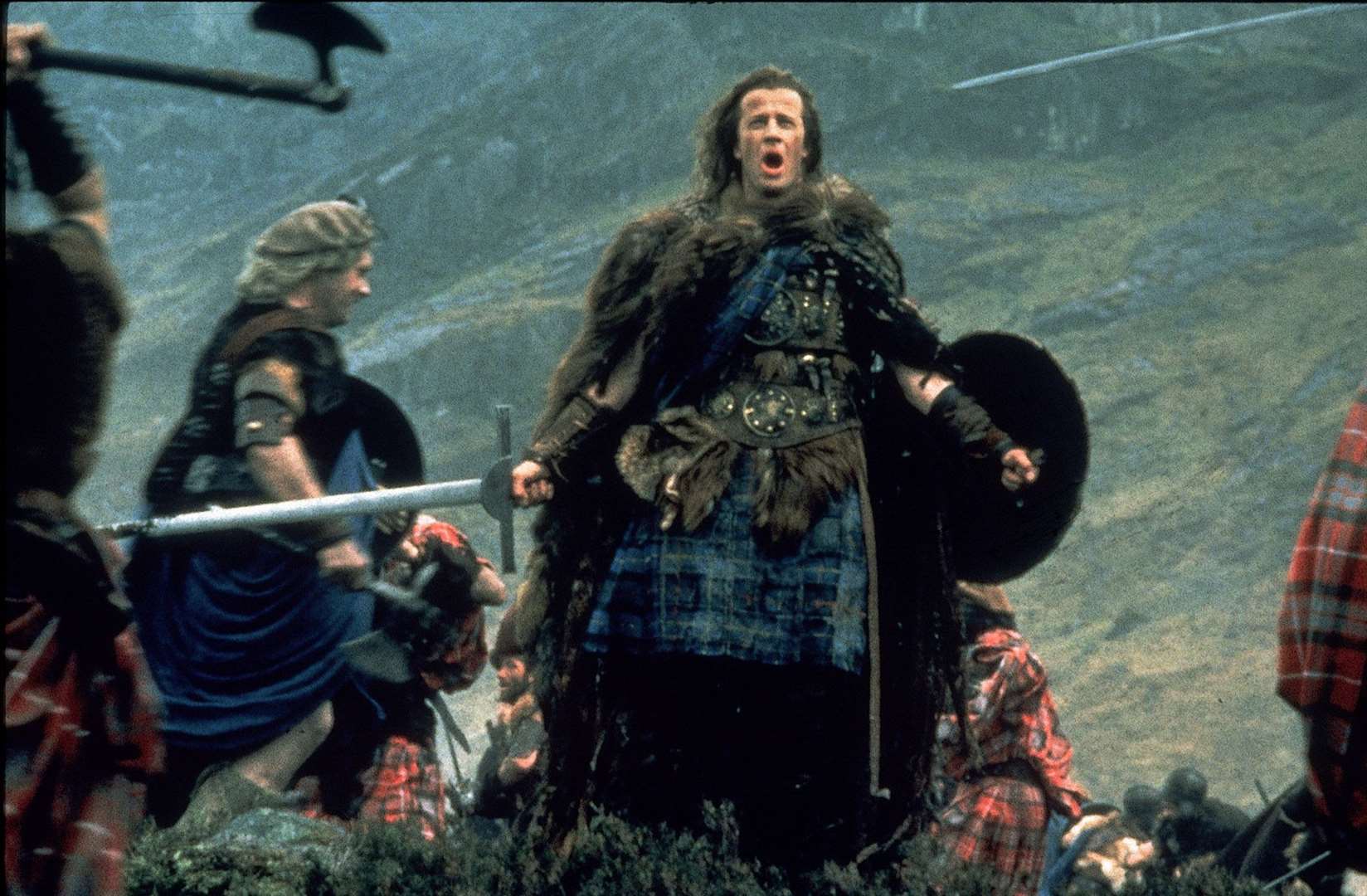 Christopher Lambert as Connor MacLeod in Highlander.