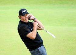 Phil Mickelson is second round action at last year's Scottish Open.