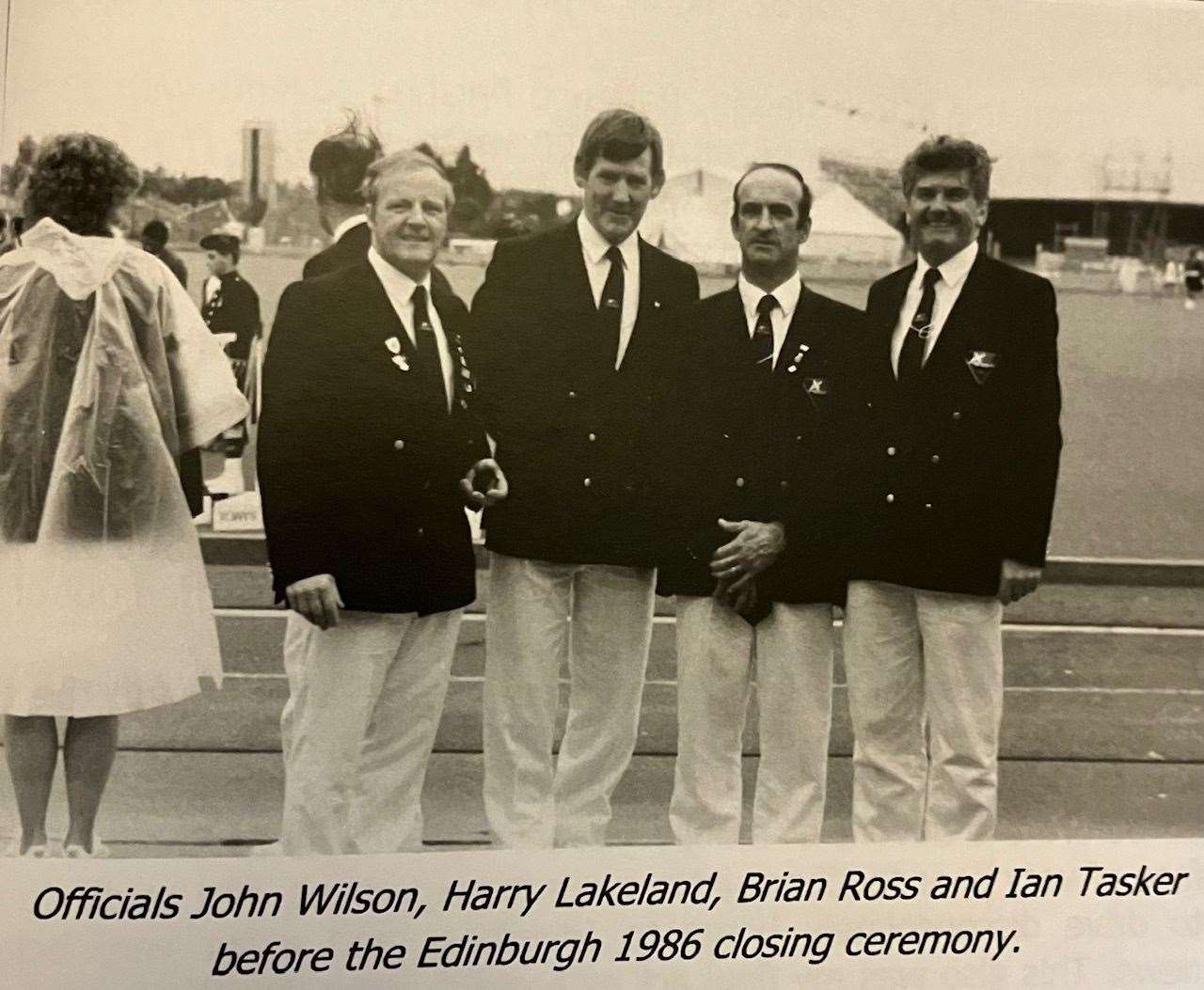 Ian Tasker (far right) at the Commonwealth Games in 1986.