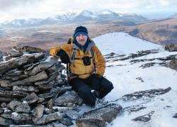 Peter at the summit of Beinn Enaiglair – finally getting his view to An Teallach.
