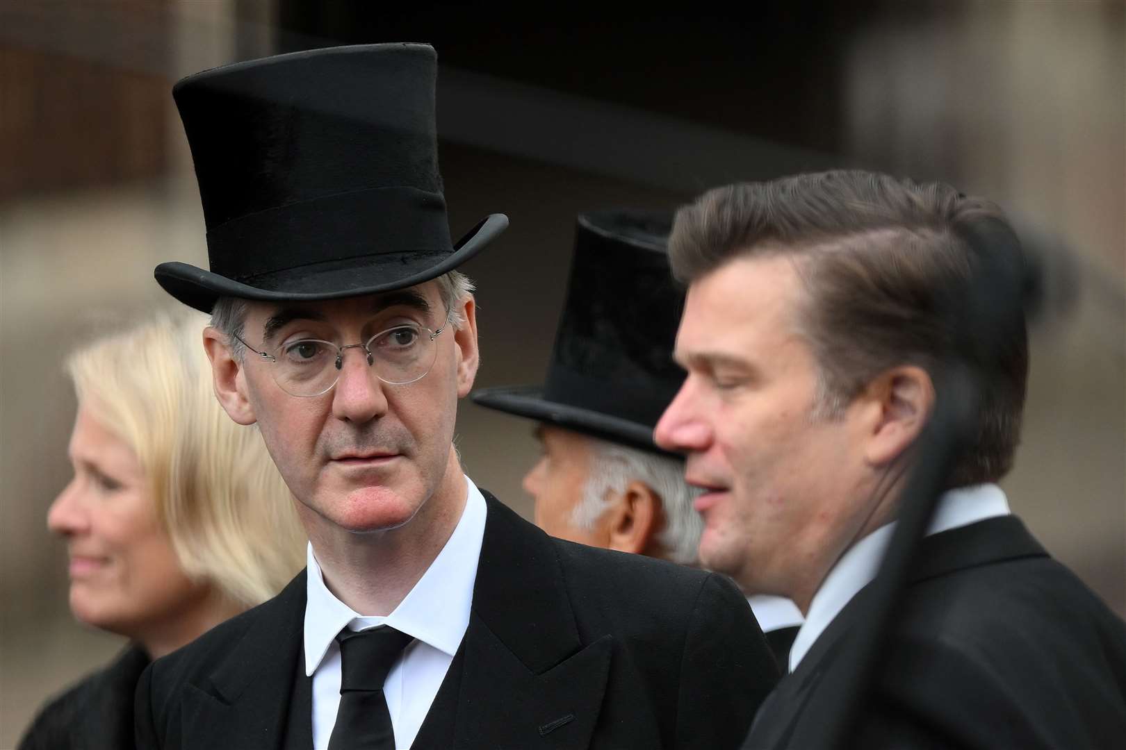 Business Secretary Jacob Rees-Mogg leaves the Accession Council ceremony at St James’s Palace, London (Daniel Leal/PA)