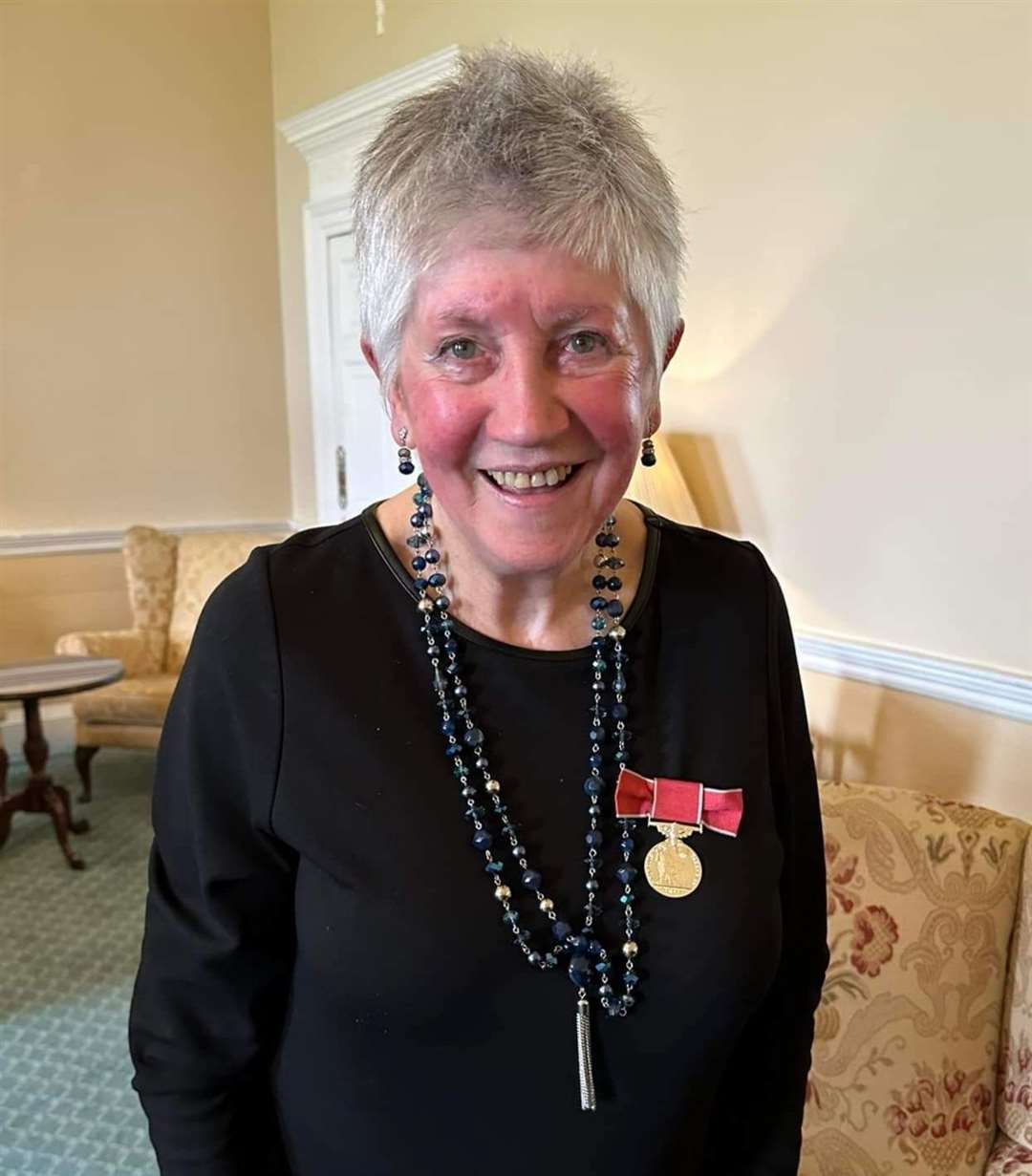 Sheila Bruce with her British Empire Medal. Picture: Anne Gillies