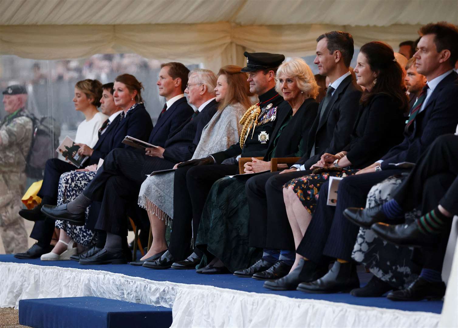 The Duchess of Cornwall watches the ceremony (Henry Nicholls/PA)