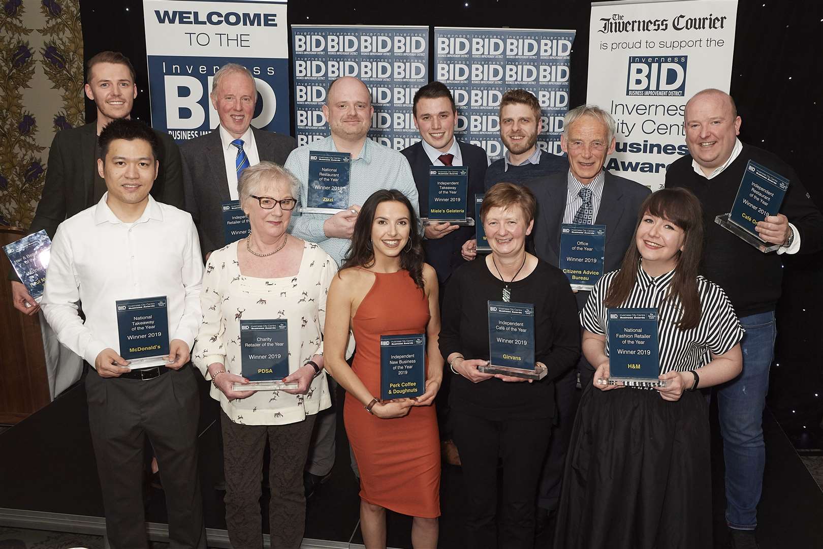 The 2019 Inverness Business Improvement District City Centre Awards category winners.